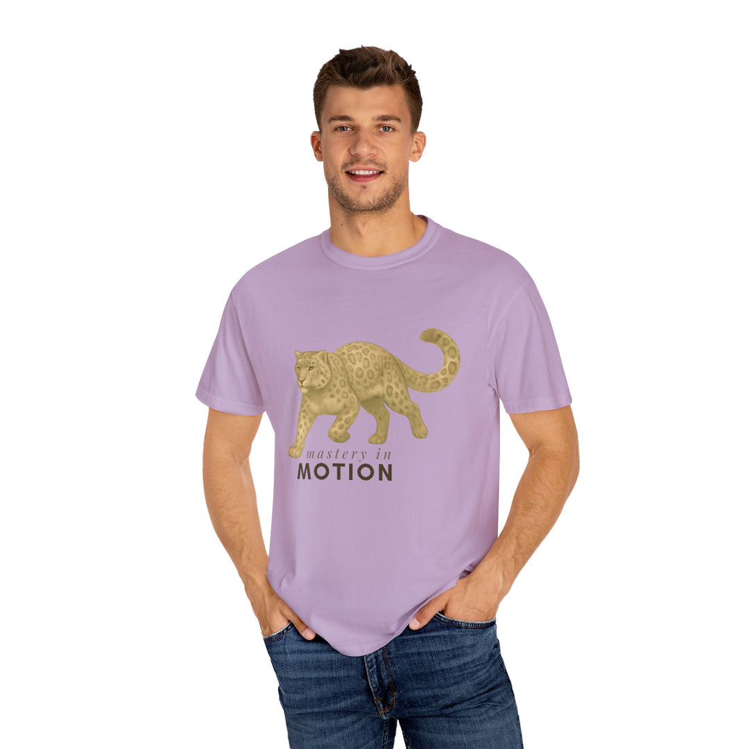 Master In Motion – Snow Leopard | Patience & Peaceful | Sketch Series by Pure Perspective App | Eco Friendly Graphic Tee