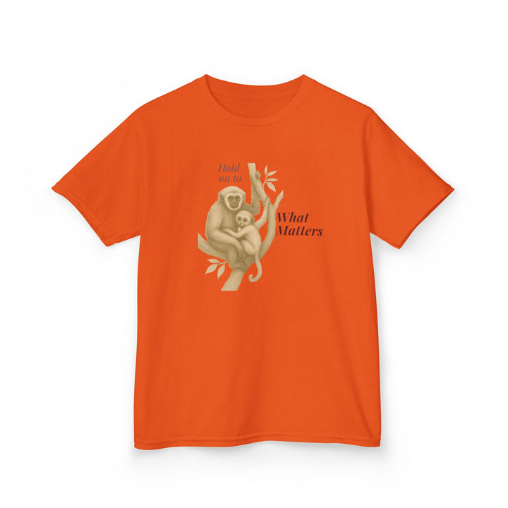 Kids Gibbon and Baby Tee | "Hold on to What Matters" | Sketch Design | Eco-Conscious | Connected & Compassionate