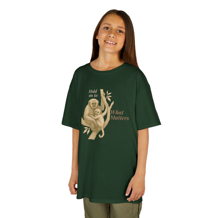 Kids Gibbon and Baby Tee | "Hold on to What Matters" | Sketch Design | Eco-Conscious | Connected & Compassionate