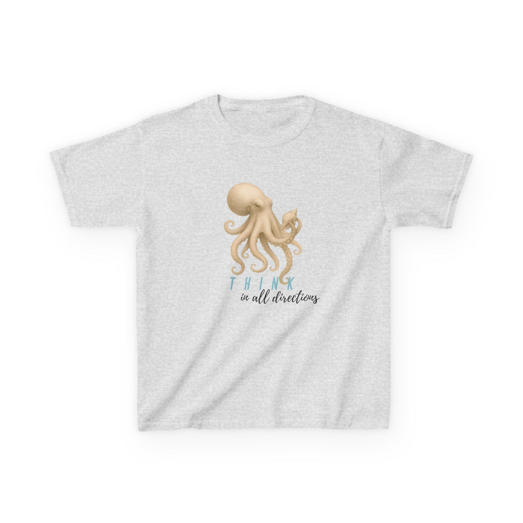 Kids Octopus Tee | "Think in All Directions" | Sketch Design | Eco-Conscious | Reflective & Wise