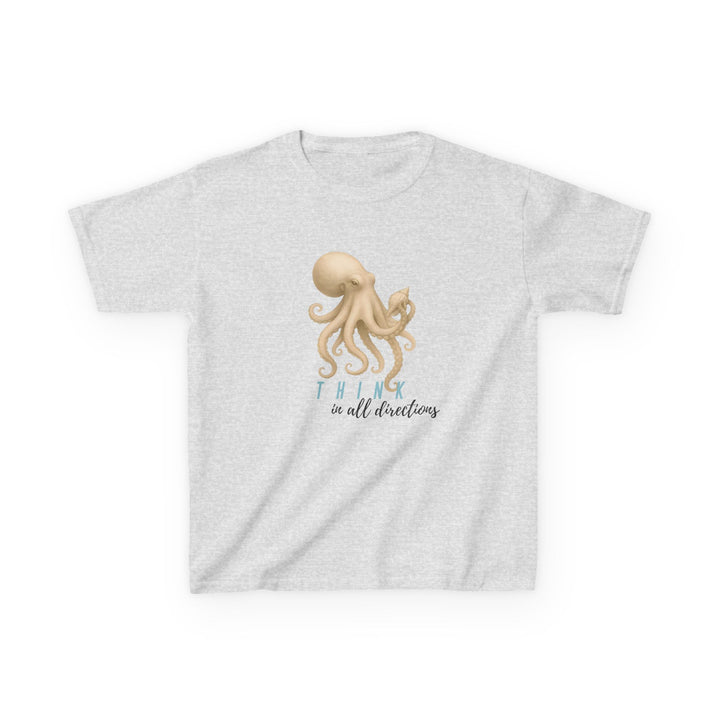 Kids Octopus Tee | "Think in All Directions" | Sketch Design | Eco-Conscious | Reflective & Wise