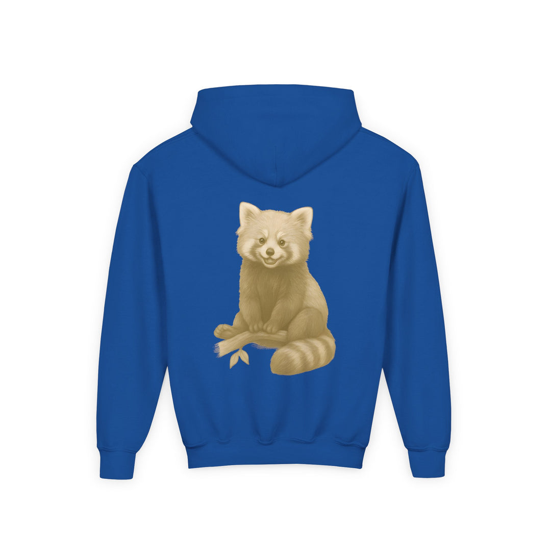 Kids Red Panda "Grin and Go On" Heavy Blend Hoodie | Back Print Design | Joyful & Playful | Inspirational Message