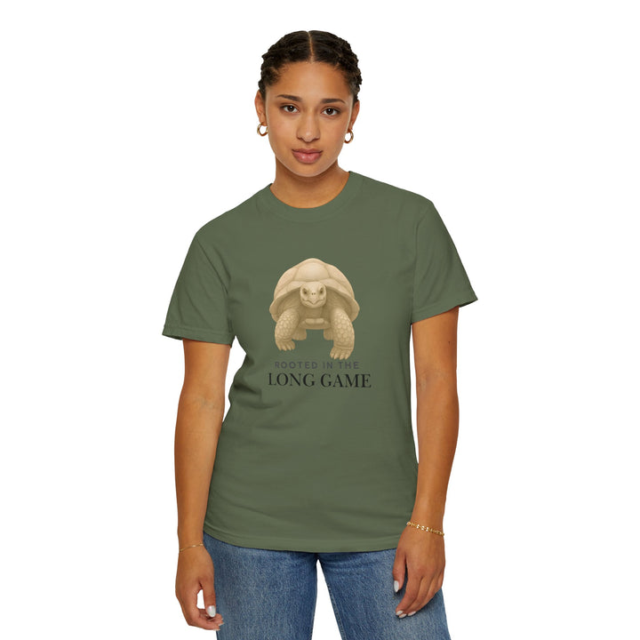 Rooted in the Long Game – Giant Tortoise | Grounded & Gentle | Sketch Series by Pure Perspective | Eco Friendly Graphic Tee