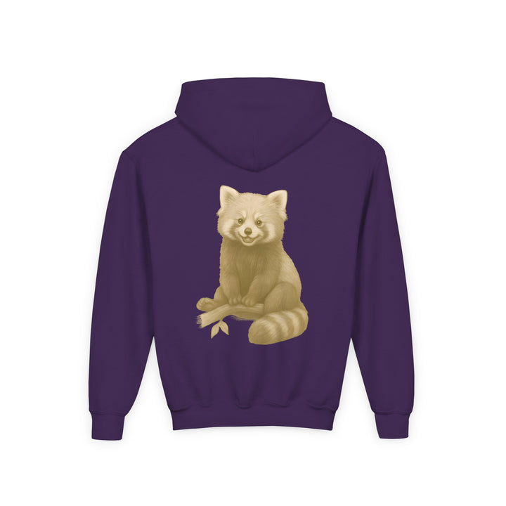 Kids Red Panda "Grin and Go On" Heavy Blend Hoodie | Back Print Design | Joyful & Playful | Inspirational Message