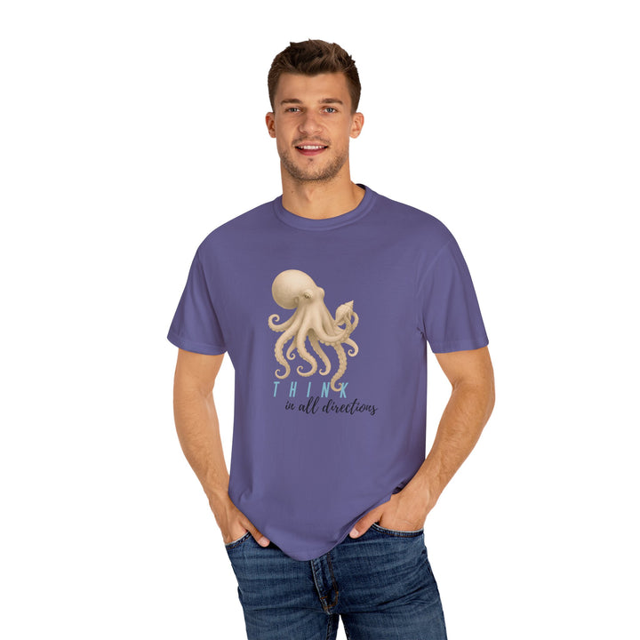 Think In All Directions – Octopus | Joyful & Playful | Sketch Series by Pure Perspective App | Eco Friendly Graphic Tee