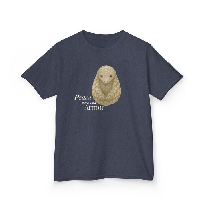Kids Pangolin Tee | "Peace Needs No Armor" | Sketch Design | Eco-Conscious | Calm & Centered