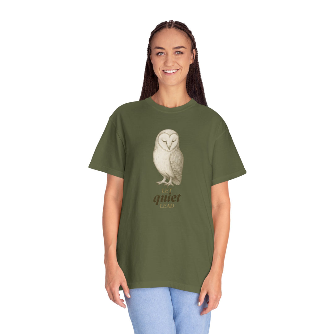Let Quiet Lead – Owl | Calm & Centered | Sketch Series by Pure Perspective | Eco Friendly Graphic Tee