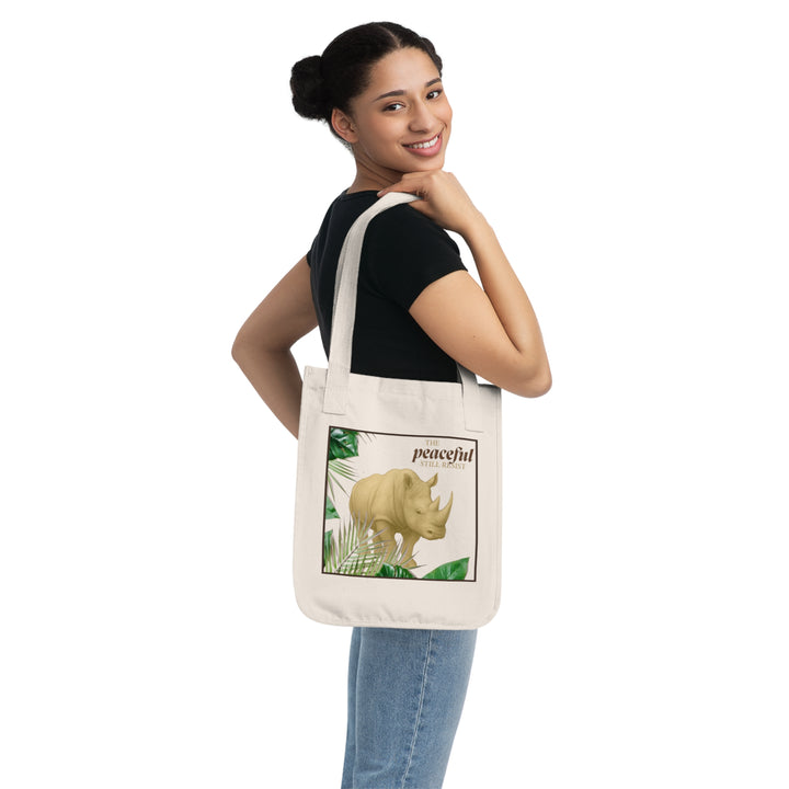 Rhino Art Organic Canvas Tote Bag, Eco-Friendly Tote, Funny Gift Bag, Cute Animal Print, Sustainable Shopping Bag