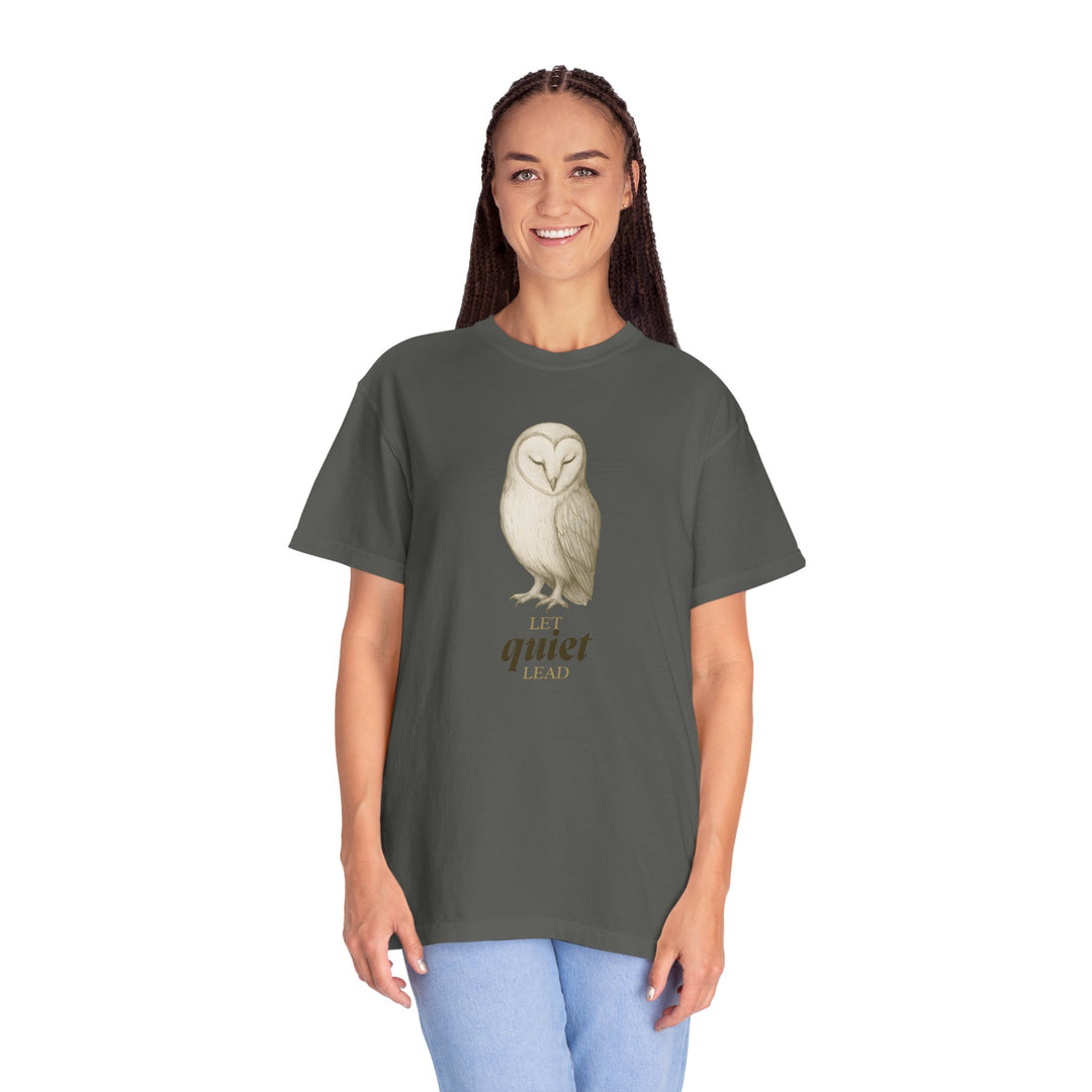 Let Quiet Lead – Owl | Calm & Centered | Sketch Series by Pure Perspective | Eco Friendly Graphic Tee