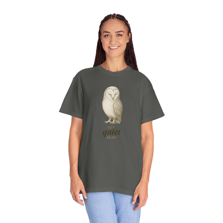Let Quiet Lead – Owl | Calm & Centered | Sketch Series by Pure Perspective | Eco Friendly Graphic Tee