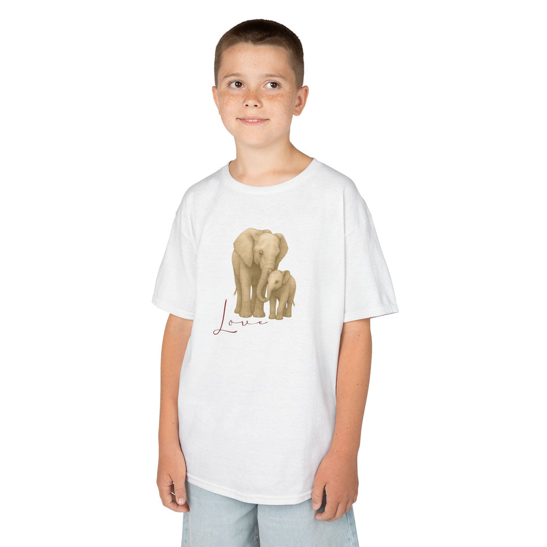 Kids Elephant with Calf Tee | "Love" | Sketch Design | Eco-Conscious | Connected & Compassionate