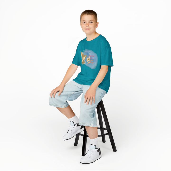 Kids Hummingbird Tee | Chasing the Sweet Things says "Look for Joy" | Sketch Design | Eco-Conscious | Hopeful & Healing