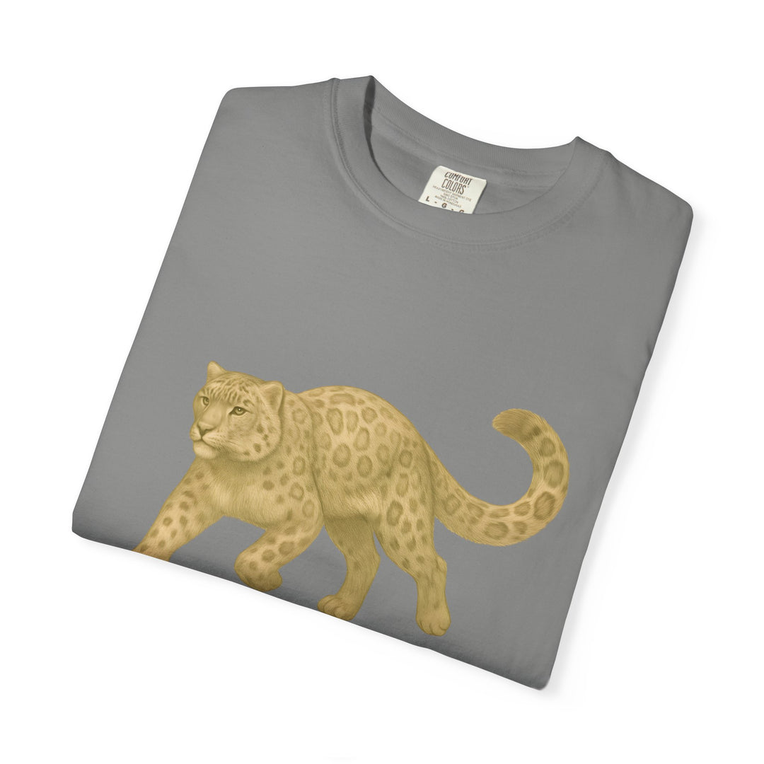 Master In Motion – Snow Leopard | Patience & Peaceful | Sketch Series by Pure Perspective App | Eco Friendly Graphic Tee