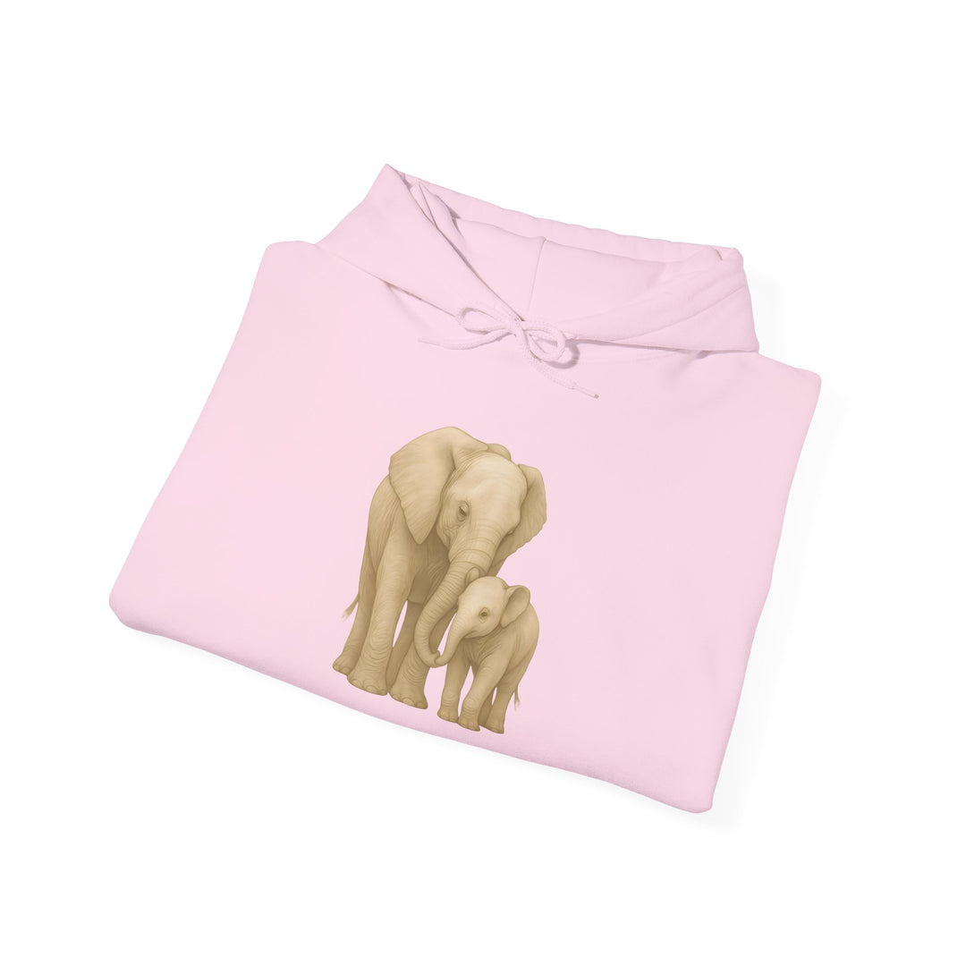Love – Elephant Mother and Calf Edition | Connected & Compassionate Series | Unisex Heavy Blend™ Hooded Sweatshirt | Eco-Friendly Apparel