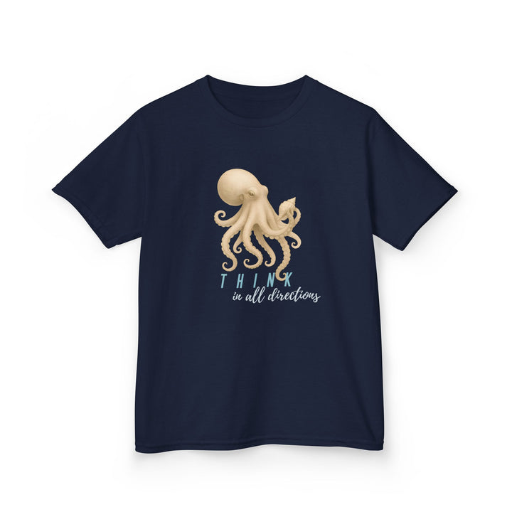 Kids Octopus Tee | "Think in All Directions" | Sketch Design | Eco-Conscious | Reflective & Wise