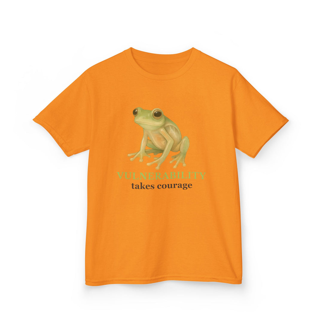 Kids Glass Frog Tee | "Vulnerability Takes Courage" | Sketch Design | Eco-Conscious | Hopeful & Healing