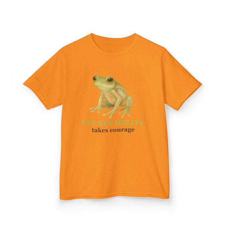 Kids Glass Frog Tee | "Vulnerability Takes Courage" | Sketch Design | Eco-Conscious | Hopeful & Healing