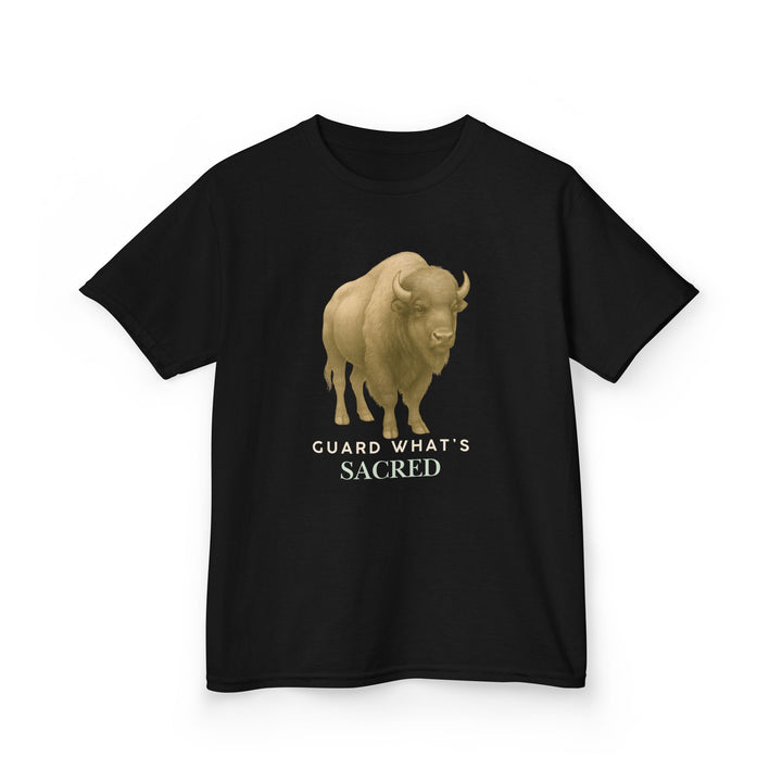 Kids Bison Tee | "Guard What's Sacred" | Sketch Design | Eco-Conscious | Connected & Compassionate