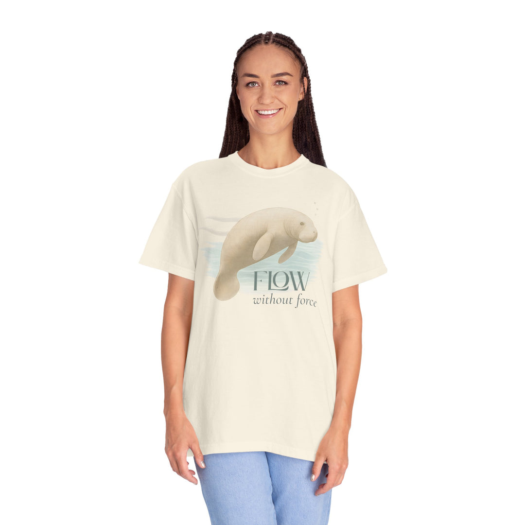 Flow Without Force – Manatee | Calm & Centered | Sketch Series by Pure Perspective | Eco Friendly Graphic Tee