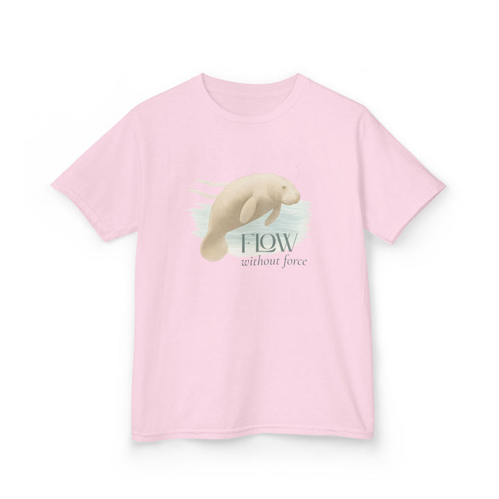 Kids Manatee Tee | "Go with the Flow" | Sketch Design | Eco-Conscious | Calm & Centered