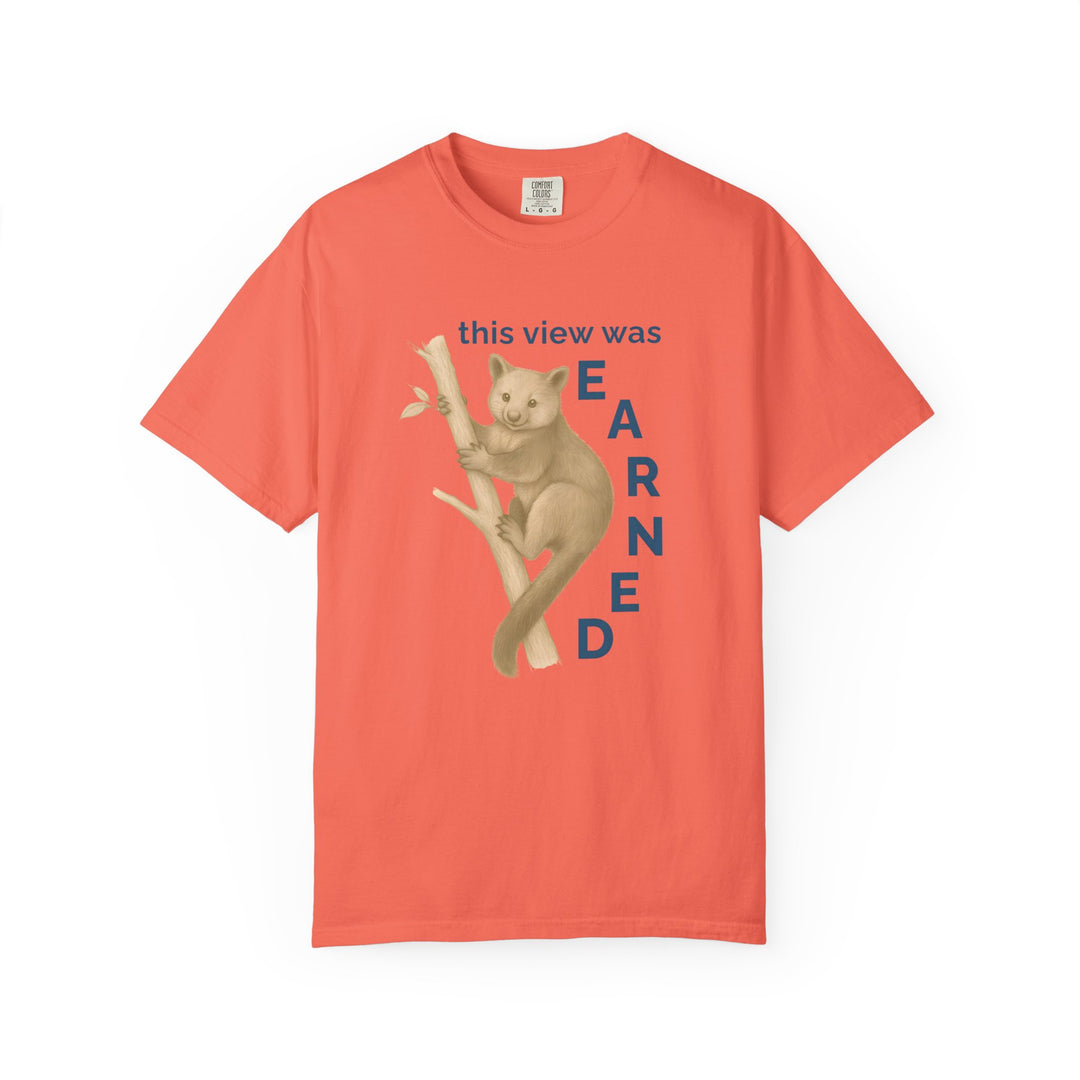 This View Was Earned – Tree Kangaroo | Joyful & Playful | Sketch Series by Pure Perspective | Eco Friendly Graphic Tee