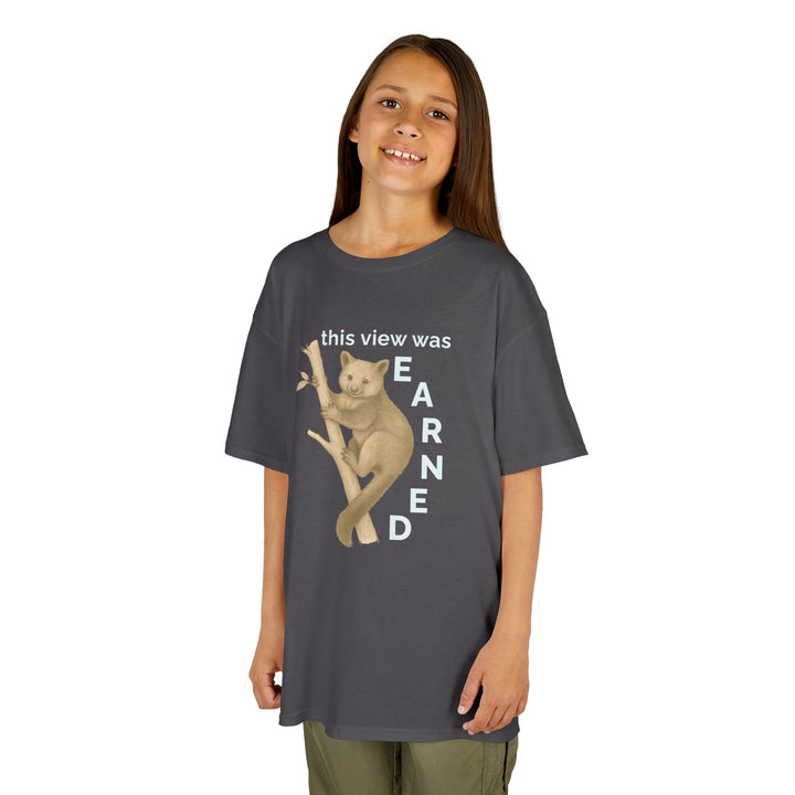 Kids Tree Kangaroo Tee | "This View Was Earned" | Sketch Design | Eco-Conscious | Joyful & Playful
