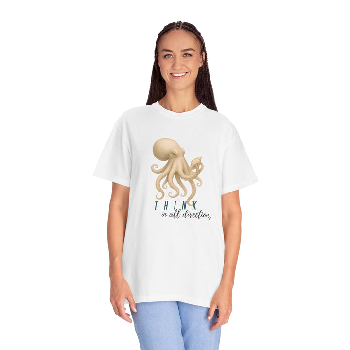 Think In All Directions – Octopus | Joyful & Playful | Sketch Series by Pure Perspective App | Eco Friendly Graphic Tee