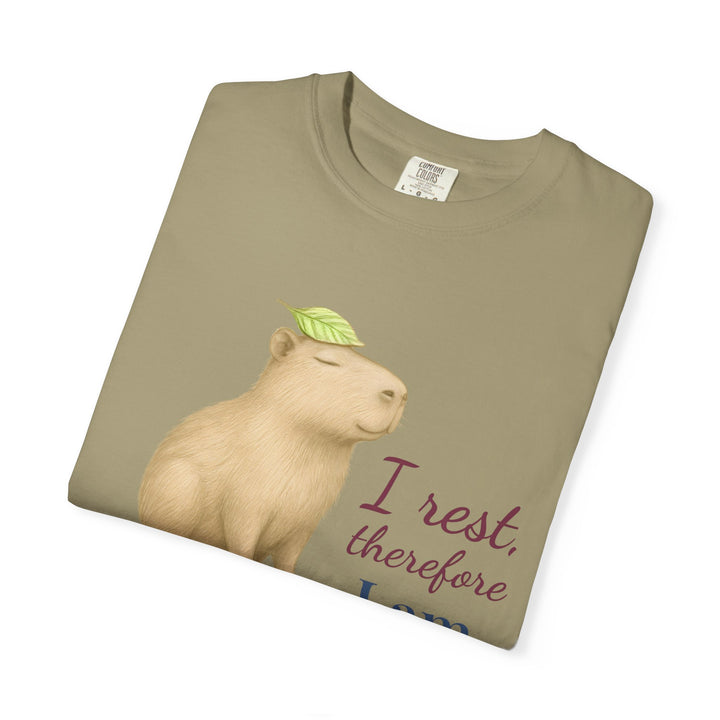 I Rest, Therefore I Am – Capybara | Grounded & Gentle | Sketch Series by Pure Perspective | Eco Friendly Graphic Tee