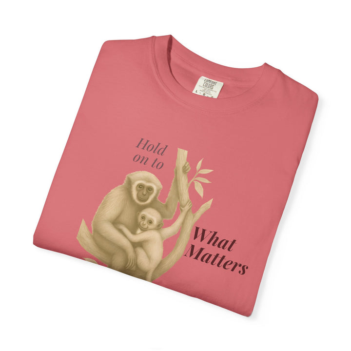 Hold on to What Matters – Gibbon | Connected & Compassionate | Sketch Series by Pure Perspective App | Eco Friendly Graphic Tee