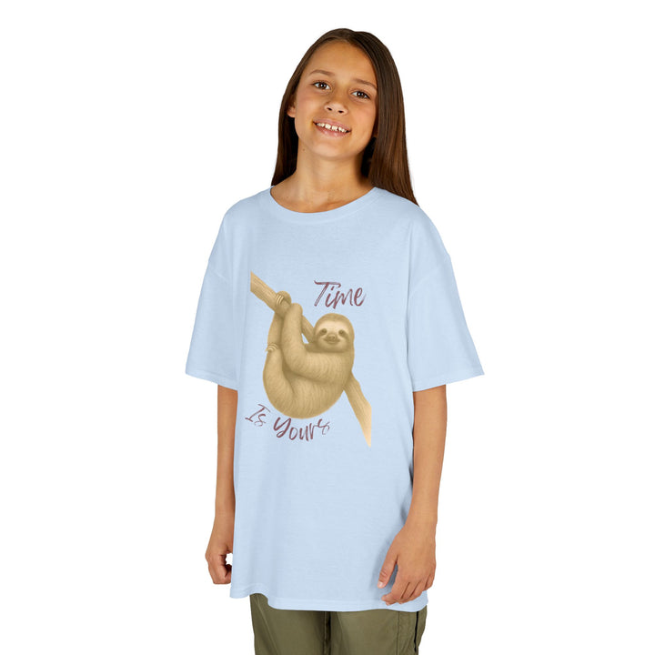 Kids Sloth Tee | "Time is Yours" | Sketch Design | Eco-Conscious | Patient & Peaceful