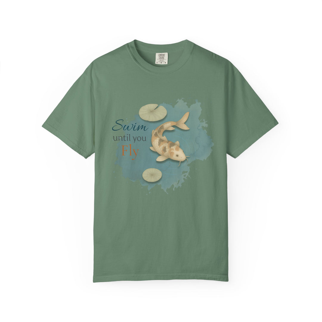 Swim Until You Fly – Koi Fish | Hopeful & Healing | Sketch Series by Pure Perspective App | Eco Friendly Graphic Tee