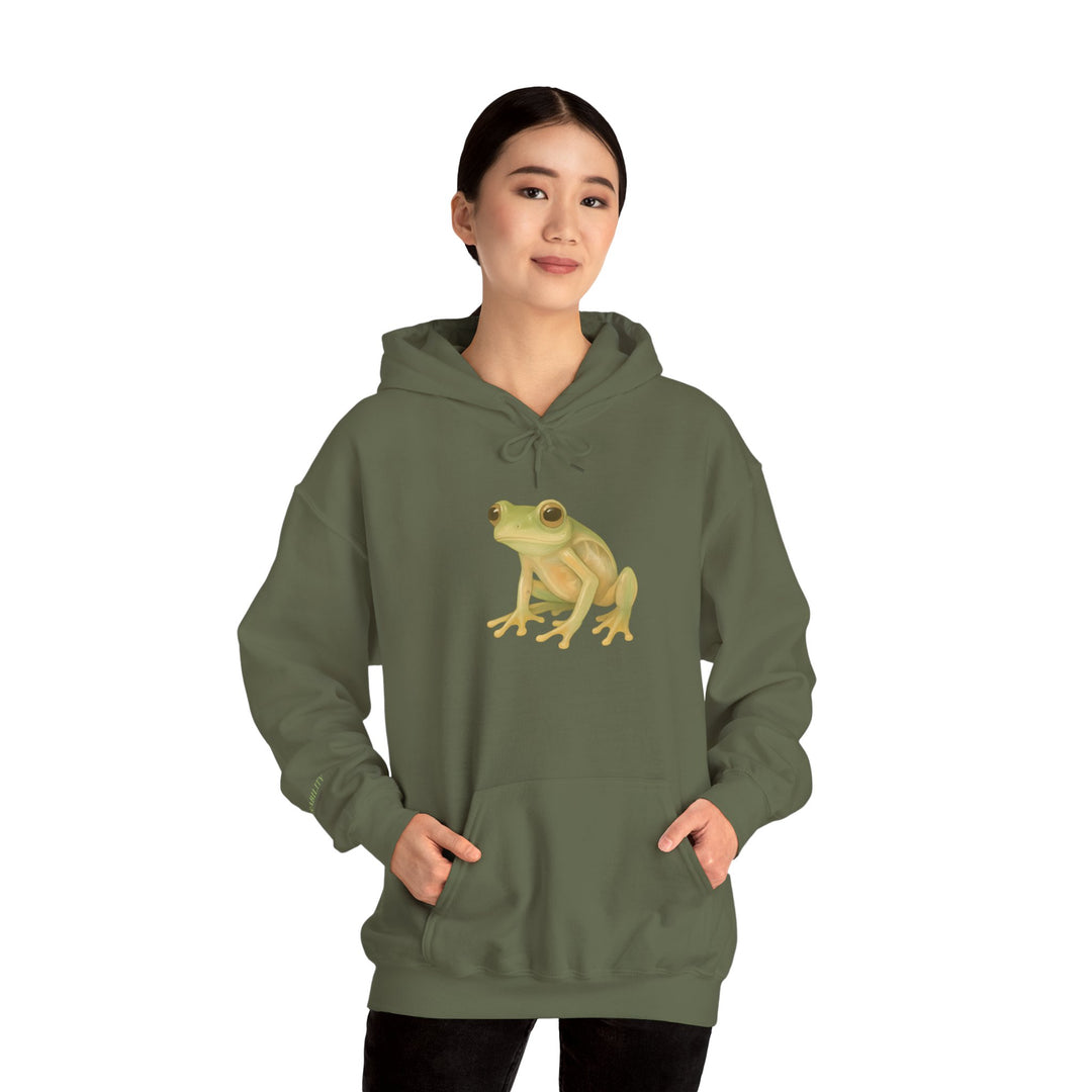 Vulnerability Takes Courage – Glass Frog Butterfly Edition | Hopeful & Healing Series | Unisex Heavy Blend™ Hooded Sweatshirt | Eco-Friendly Apparel