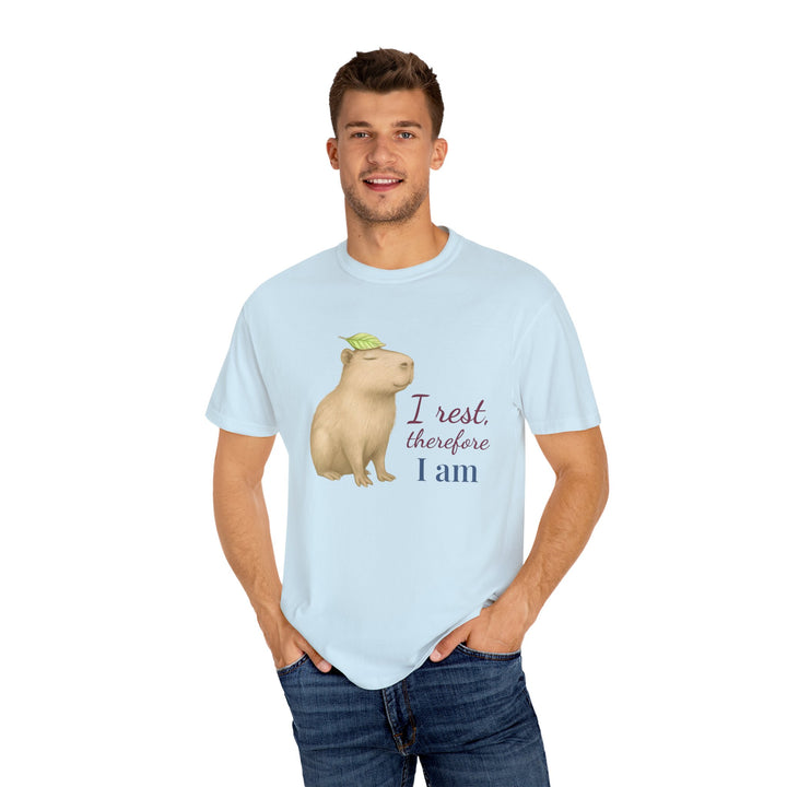 I Rest, Therefore I Am – Capybara | Grounded & Gentle | Sketch Series by Pure Perspective | Eco Friendly Graphic Tee