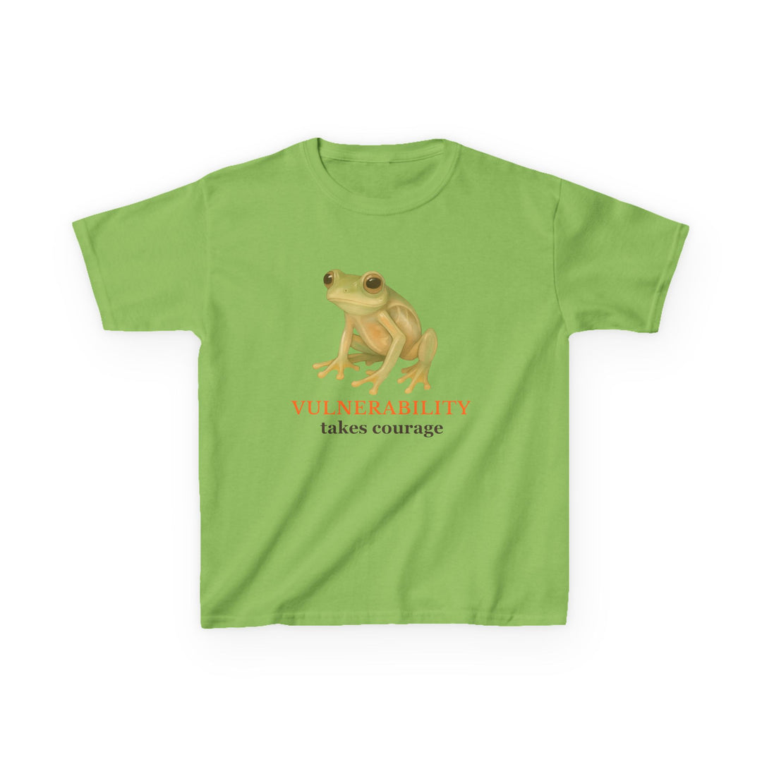 Kids Glass Frog Tee | "Vulnerability Takes Courage" | Sketch Design | Eco-Conscious | Hopeful & Healing