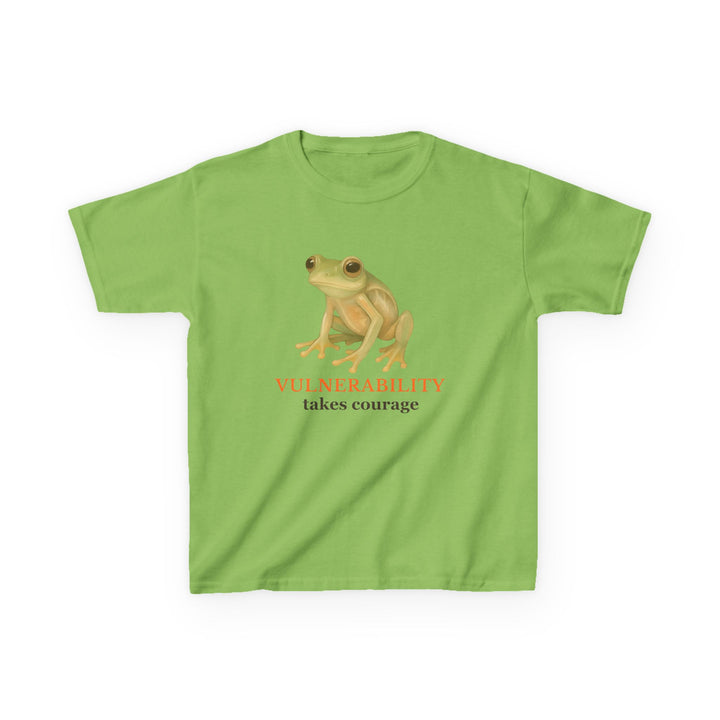 Kids Glass Frog Tee | "Vulnerability Takes Courage" | Sketch Design | Eco-Conscious | Hopeful & Healing