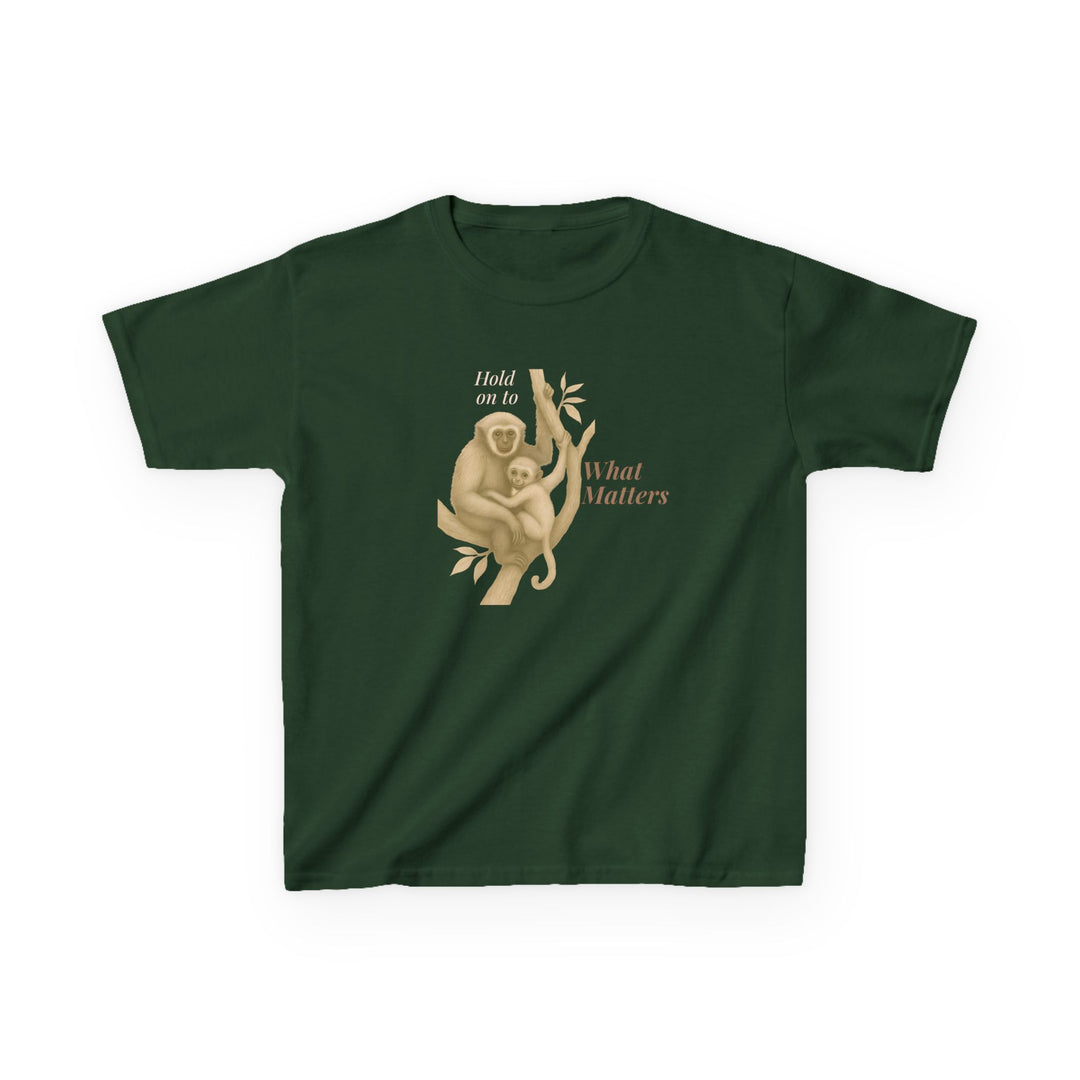 Kids Gibbon and Baby Tee | "Hold on to What Matters" | Sketch Design | Eco-Conscious | Connected & Compassionate