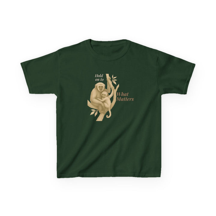 Kids Gibbon and Baby Tee | "Hold on to What Matters" | Sketch Design | Eco-Conscious | Connected & Compassionate