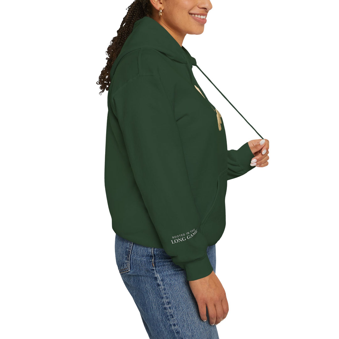 Rooted In the Long Game – Giant Tortoise Edition | Grounded & Gentle Series | Unisex Heavy Blend™ Hooded Sweatshirt | Eco-Friendly Apparel