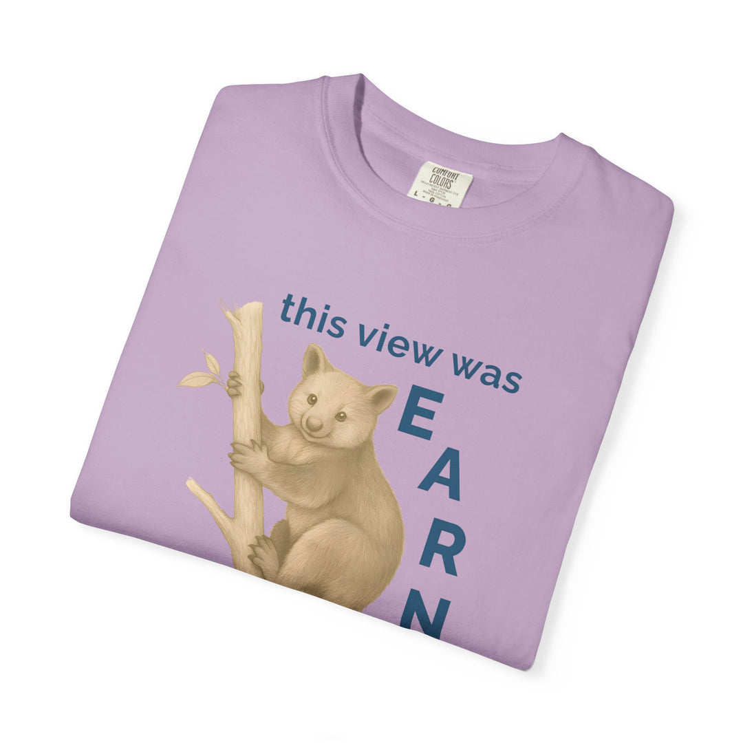 This View Was Earned – Tree Kangaroo | Joyful & Playful | Sketch Series by Pure Perspective | Eco Friendly Graphic Tee