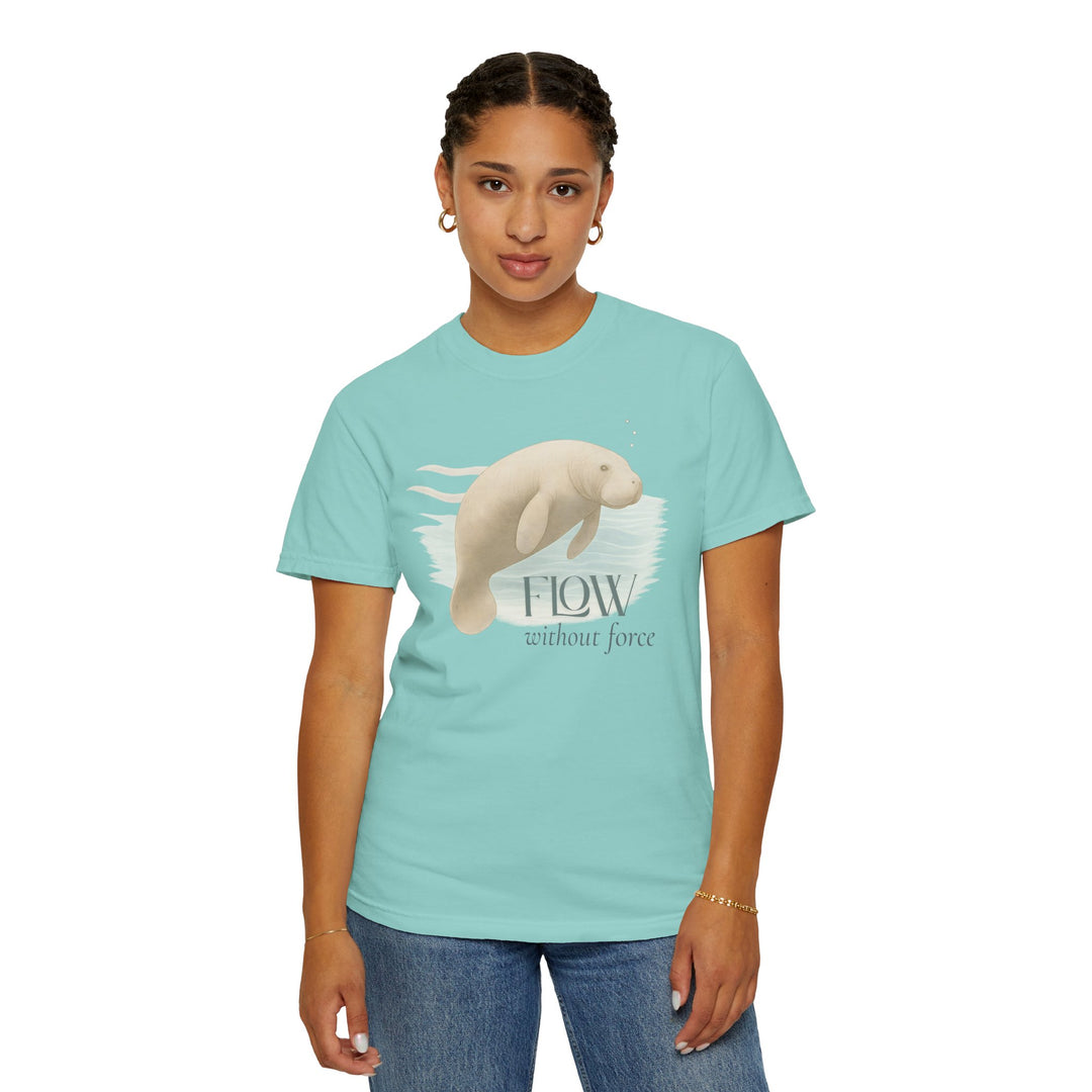 Flow Without Force – Manatee | Calm & Centered | Sketch Series by Pure Perspective | Eco Friendly Graphic Tee
