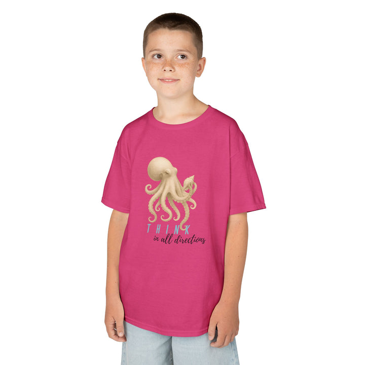 Kids Octopus Tee | "Think in All Directions" | Sketch Design | Eco-Conscious | Reflective & Wise