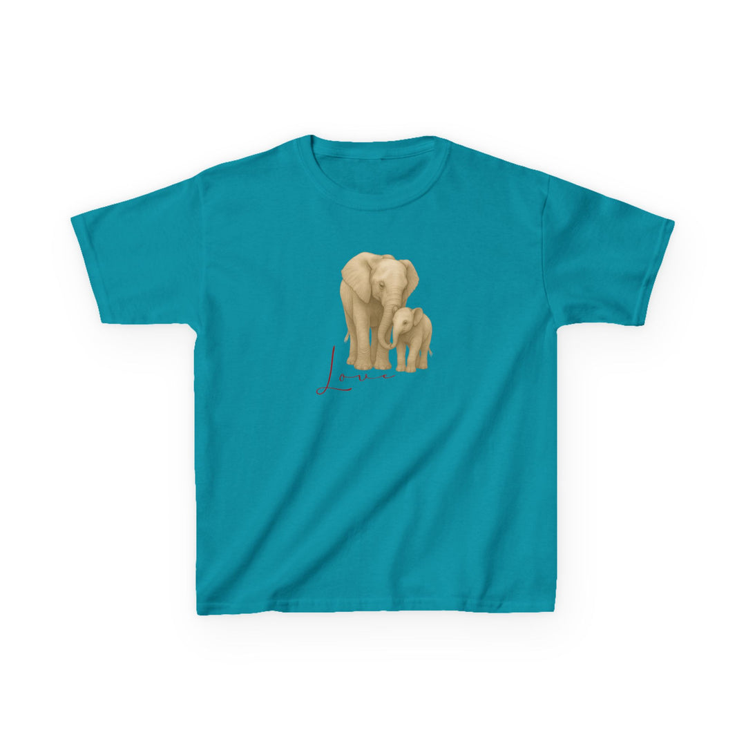 Kids Elephant with Calf Tee | "Love" | Sketch Design | Eco-Conscious | Connected & Compassionate