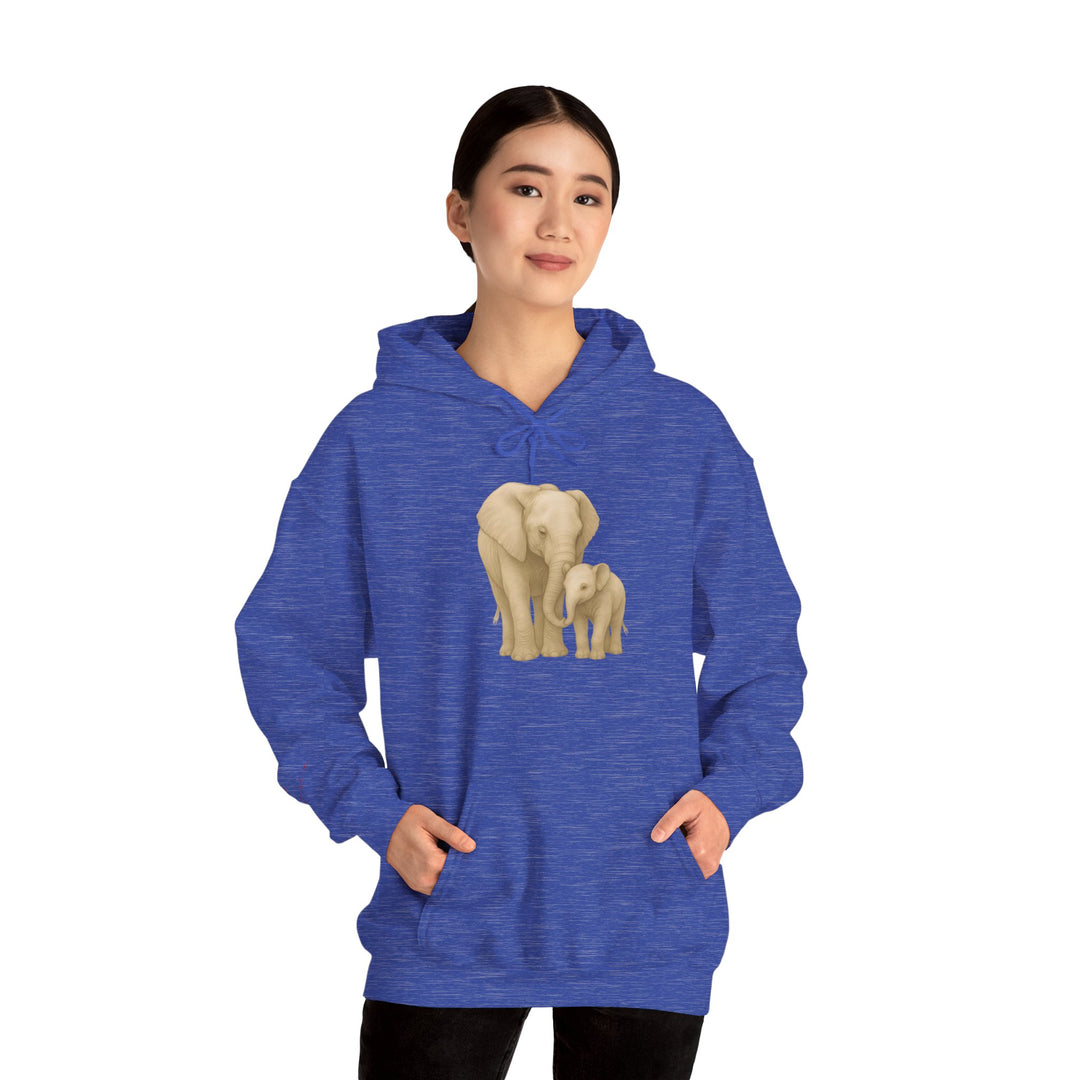 Love – Elephant Mother and Calf Edition | Connected & Compassionate Series | Unisex Heavy Blend™ Hooded Sweatshirt | Eco-Friendly Apparel