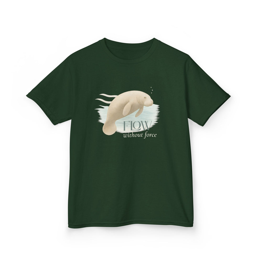 Kids Manatee Tee | "Go with the Flow" | Sketch Design | Eco-Conscious | Calm & Centered