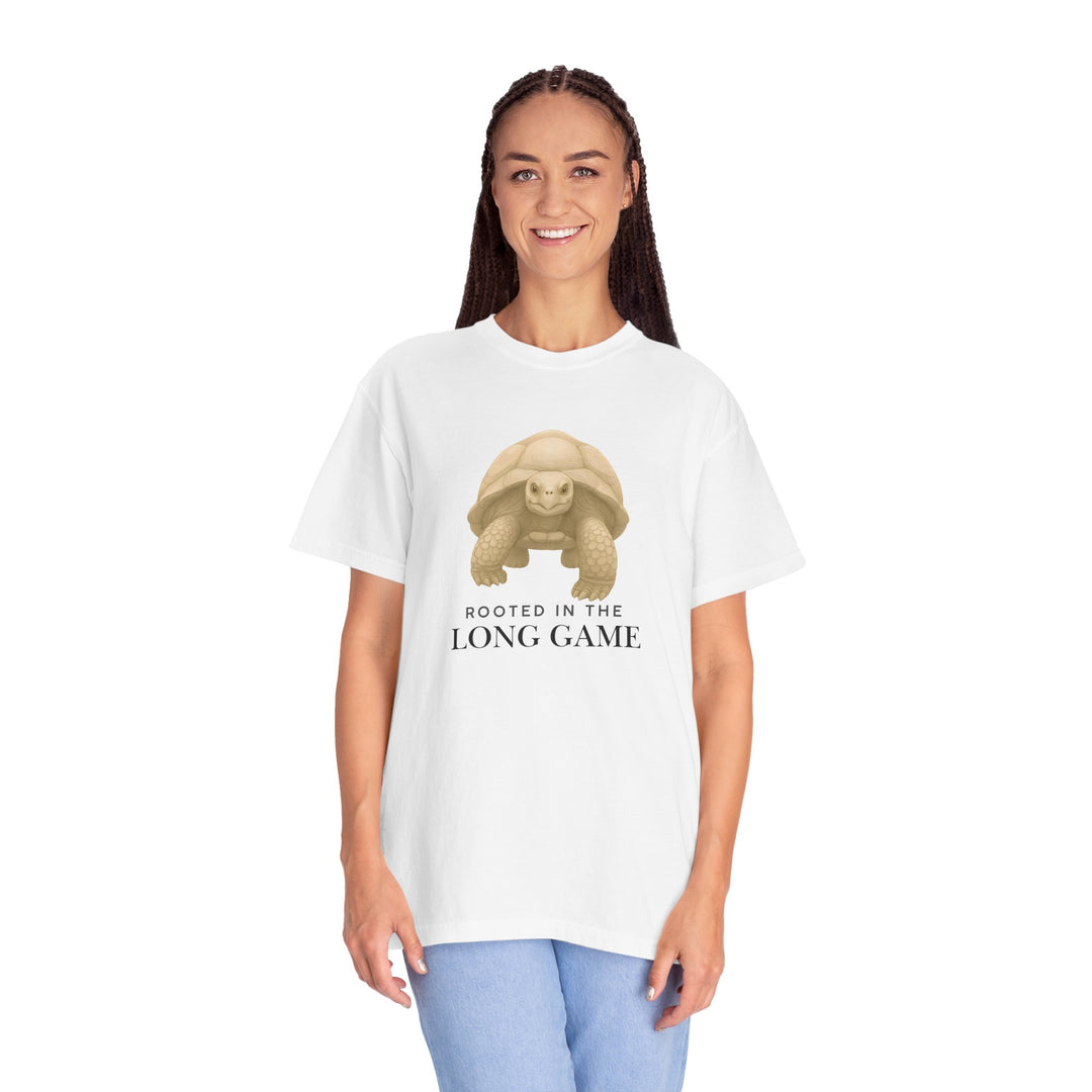 Rooted in the Long Game – Giant Tortoise | Grounded & Gentle | Sketch Series by Pure Perspective | Eco Friendly Graphic Tee