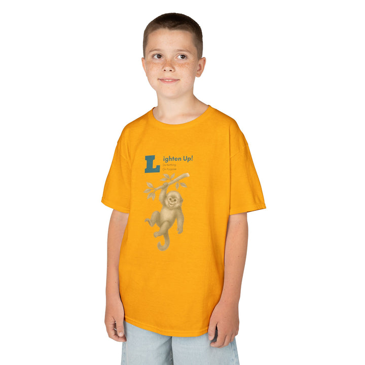 Kids Golden Snub-Nosed Monkey Tee | "Lighten Up" | Sketch Design | Eco-Conscious | Joyful & Playful