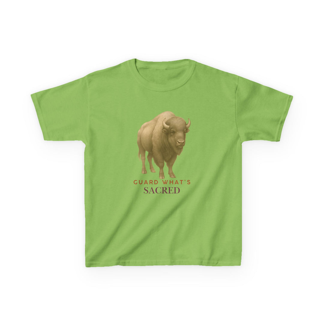 Kids Bison Tee | "Guard What's Sacred" | Sketch Design | Eco-Conscious | Connected & Compassionate
