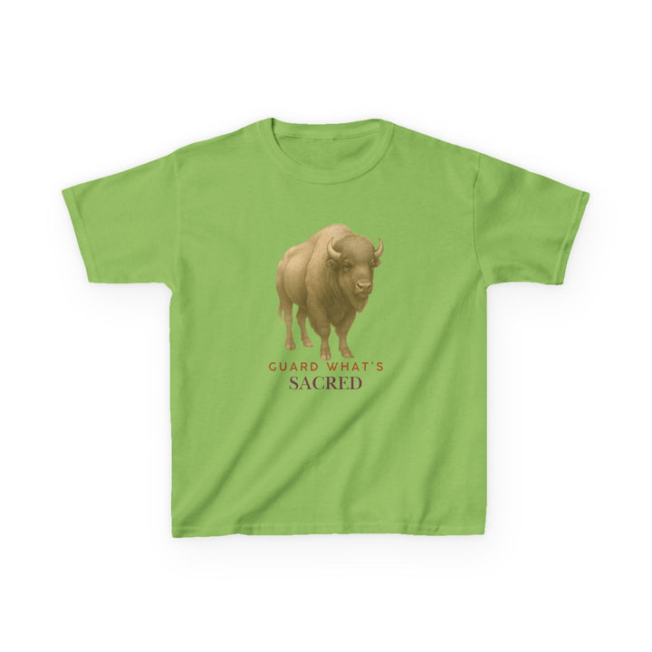 Kids Bison Tee | "Guard What's Sacred" | Sketch Design | Eco-Conscious | Connected & Compassionate