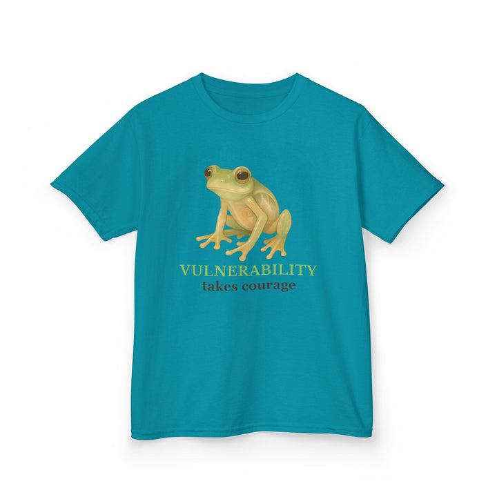 Kids Glass Frog Tee | "Vulnerability Takes Courage" | Sketch Design | Eco-Conscious | Hopeful & Healing