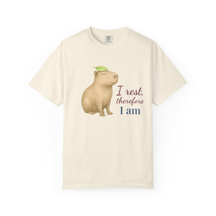 I Rest, Therefore I Am – Capybara | Grounded & Gentle | Sketch Series by Pure Perspective | Eco Friendly Graphic Tee
